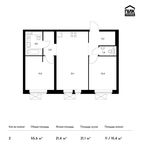 Планировка 2-комнатной квартиры, 55,6 м2
