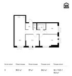 Планировка 3-комнатной квартиры, 80,3 м2