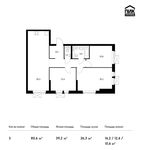 Планировка 3-комнатной квартиры, 80,6 м2
