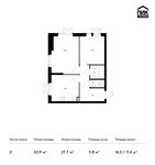 Планировка 2-комнатной квартиры, 52,9 м2