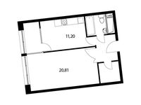 Планировка 1-комнатной квартиры, 45,9 м2