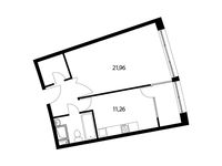 Планировка 1-комнатной квартиры, 45,9 м2