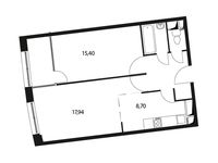 Планировка 2-комнатной квартиры, 55,7 м2