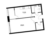 Планировка 1-комнатной квартиры, 47,1 м2