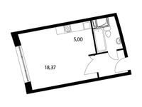 Планировка квартиры студии, 29,9 м2