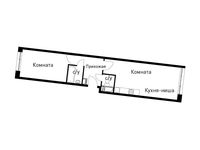 Планировка 2-комнатной квартиры, 50,6 м2