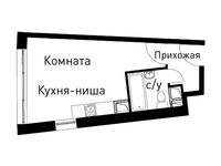 Планировка квартиры студии, 25,2 м2