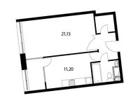 Планировка 1-комнатной квартиры, 45,9 м2