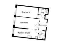 Планировка 2-комнатной квартиры, 58,9 м2
