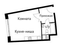 Планировка квартиры студии, 32,3 м2
