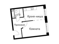 Планировка 1-комнатной квартиры, 35,2 м2