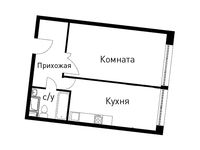 Планировка 1-комнатной квартиры, 46,6 м2