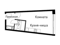 Планировка квартиры студии, 25,3 м2