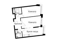 Планировка 2-комнатной квартиры, 57,1 м2