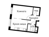 Планировка 1-комнатной квартиры, 34,6 м2