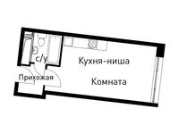 Планировка квартиры студии, 26,1 м2