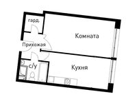 Планировка 1-комнатной квартиры, 46,1 м2