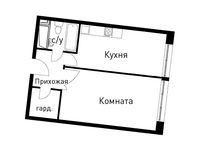 Планировка 1-комнатной квартиры, 46,2 м2
