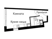Планировка квартиры студии, 25,4 м2