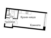 Планировка квартиры студии, 26 м2
