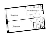 Планировка 2-комнатной квартиры, 55,9 м2