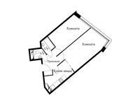Планировка 2-комнатной квартиры, 51,8 м2
