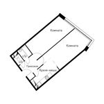 Планировка 2-комнатной квартиры, 57,8 м2