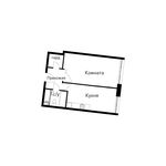 Планировка 1-комнатной квартиры, 45,7 м2