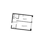 Планировка 1-комнатной квартиры, 46,9 м2