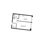Планировка 1-комнатной квартиры, 46,2 м2