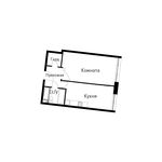 Планировка 1-комнатной квартиры, 45,6 м2