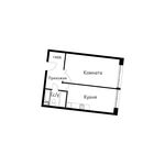 Планировка 1-комнатной квартиры, 46,4 м2