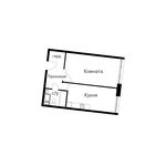Планировка 1-комнатной квартиры, 46,7 м2