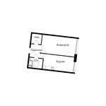 Планировка 1-комнатной квартиры, 46,6 м2