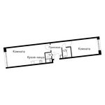 Планировка 2-комнатной квартиры, 50,4 м2