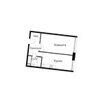 Планировка 1-комнатной квартиры, 46,5 м2