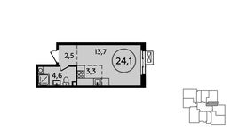 Планировка квартиры студии, 24,1 м2