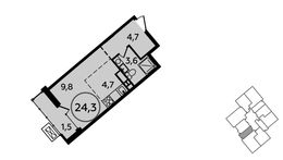 Планировка квартиры студии, 24,2 м2