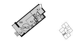 Планировка квартиры студии, 24,3 м2