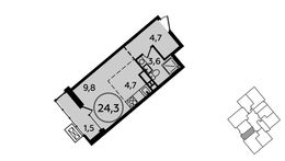 Планировка квартиры студии, 24,3 м2