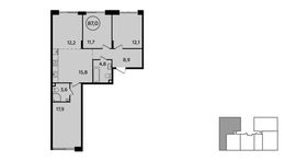 Планировка 3-комнатной квартиры, 87 м2
