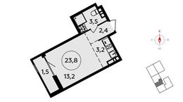 Планировка 1-комнатной квартиры, 23,8 м2