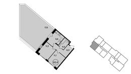 Планировка 2-комнатной квартиры, 62,4 м2