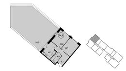 Планировка 2-комнатной квартиры, 74,9 м2