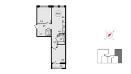 Планировка 2-комнатной квартиры, 59,8 м2