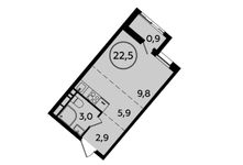 Планировка 2-комнатной квартиры, 48,8 м2