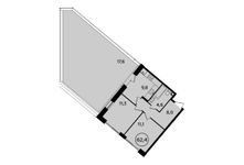 Планировка 2-комнатной квартиры, 62,4 м2
