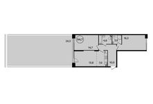 Планировка 2-комнатной квартиры, 94,7 м2