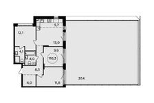 Планировка 3-комнатной квартиры, 110,3 м2