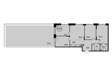 Планировка 4-комнатной квартиры, 113 м2